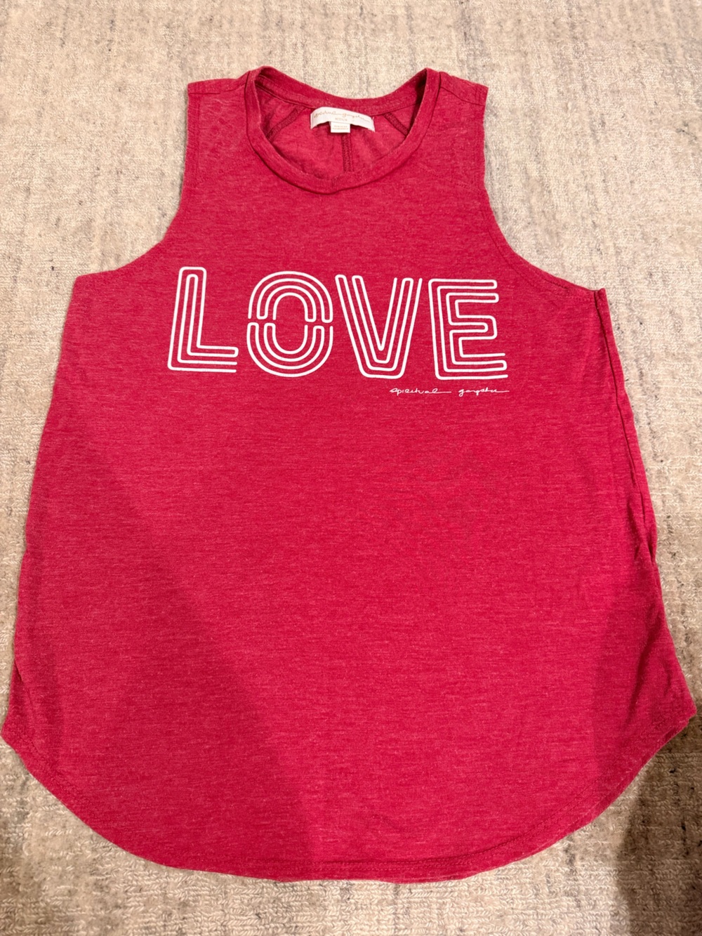 Spiritual Gangster women’s Red LOVE Graphic Tank